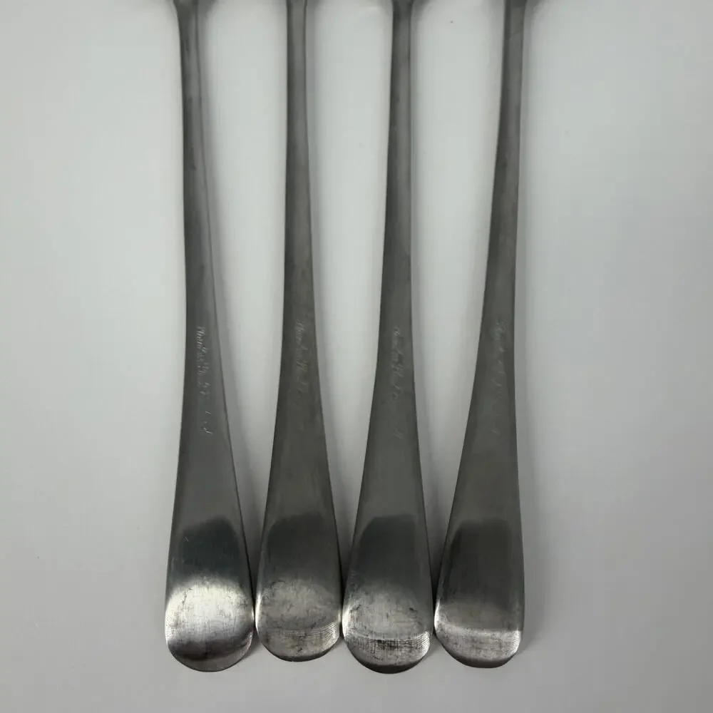 4X LH Tsp Cooper Bros QUEEN ANNE Stainless Long Malt Iced Tea Spoons England
